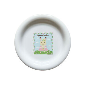 Vtg Sylvanian Families Epoch Chocolate Rabbit Ceramic Plate Novelty Cottagecore